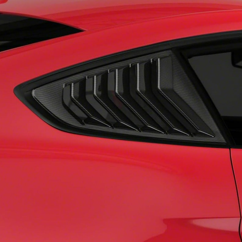 Mustang (15-23) Lambo Style Qtr Window Louvers - Carbon ABS