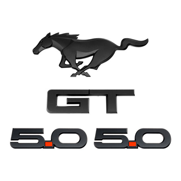 Mustang GT Matte Black Emblem Kit (15-23)