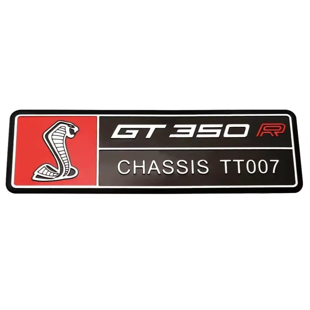 GT350R Vanity Badge  - Black & Red