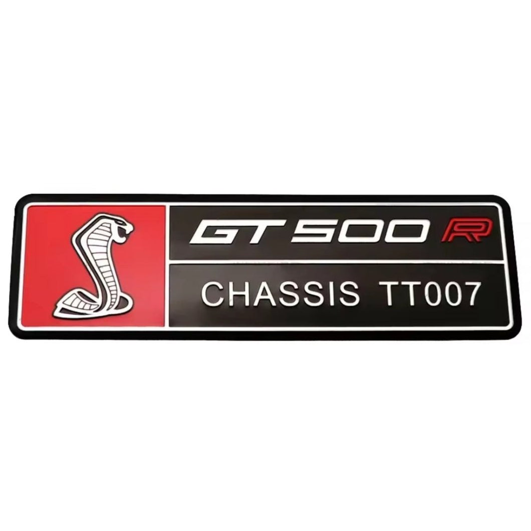 GT500 Vanity Badge  - Black & Red